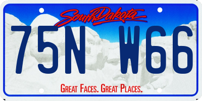 SD license plate 75NW66