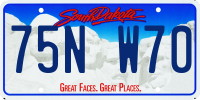 SD license plate 75NW70