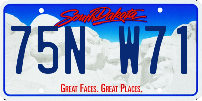 SD license plate 75NW71