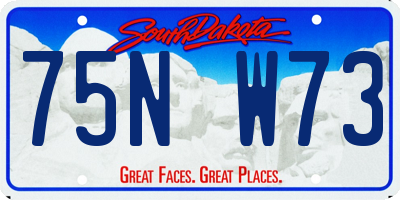 SD license plate 75NW73