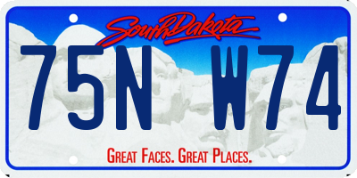 SD license plate 75NW74
