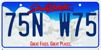 SD license plate 75NW75