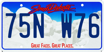 SD license plate 75NW76