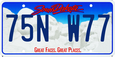 SD license plate 75NW77