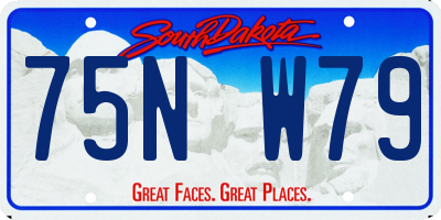 SD license plate 75NW79