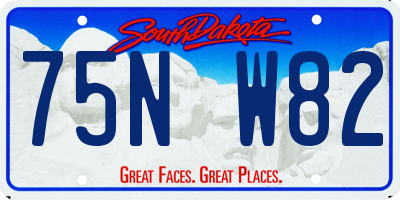 SD license plate 75NW82