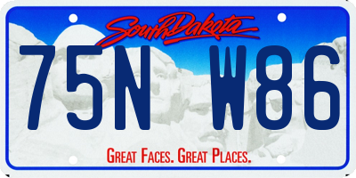 SD license plate 75NW86