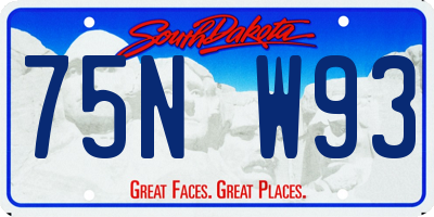 SD license plate 75NW93