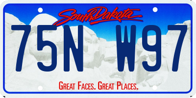 SD license plate 75NW97