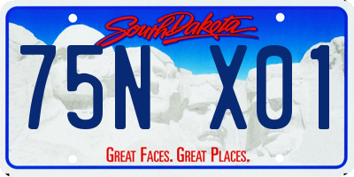 SD license plate 75NX01