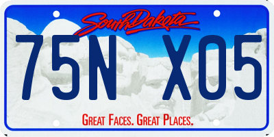 SD license plate 75NX05