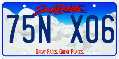 SD license plate 75NX06
