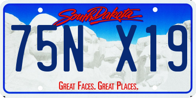 SD license plate 75NX19