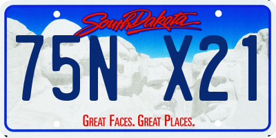 SD license plate 75NX21