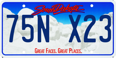 SD license plate 75NX23