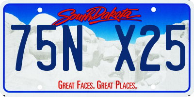SD license plate 75NX25
