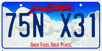 SD license plate 75NX31