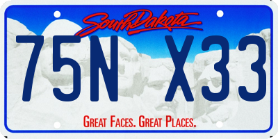 SD license plate 75NX33