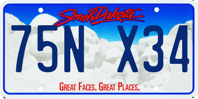 SD license plate 75NX34