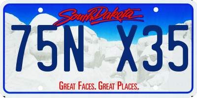 SD license plate 75NX35