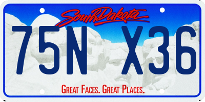 SD license plate 75NX36