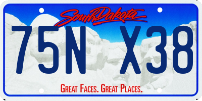 SD license plate 75NX38