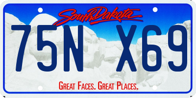 SD license plate 75NX69