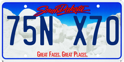 SD license plate 75NX70