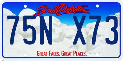 SD license plate 75NX73