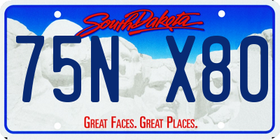 SD license plate 75NX80
