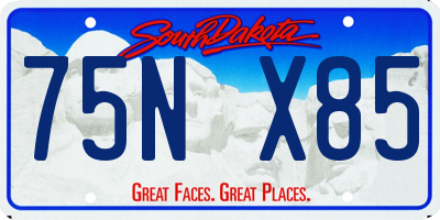 SD license plate 75NX85