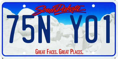 SD license plate 75NY01
