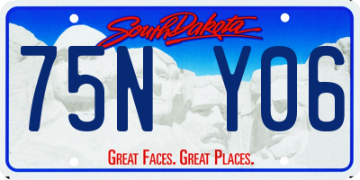 SD license plate 75NY06