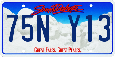 SD license plate 75NY13