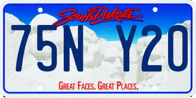 SD license plate 75NY20