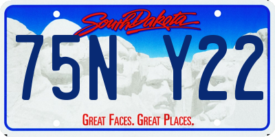 SD license plate 75NY22