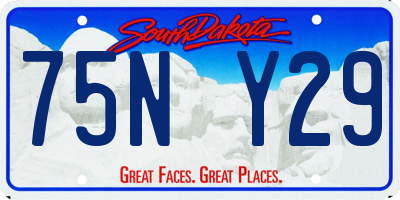 SD license plate 75NY29