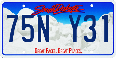 SD license plate 75NY31