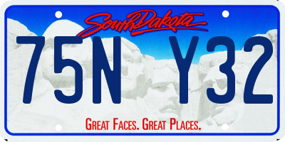 SD license plate 75NY32