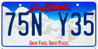 SD license plate 75NY35