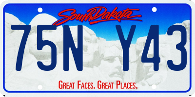 SD license plate 75NY43