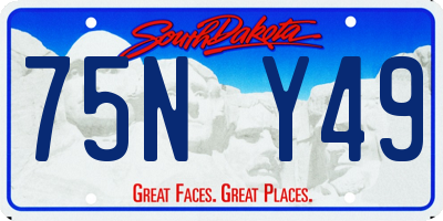 SD license plate 75NY49