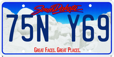 SD license plate 75NY69