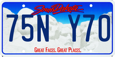 SD license plate 75NY70