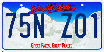 SD license plate 75NZ01