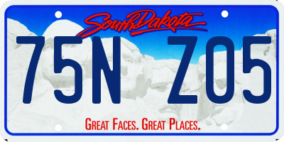 SD license plate 75NZ05