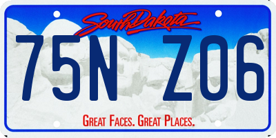SD license plate 75NZ06