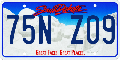 SD license plate 75NZ09