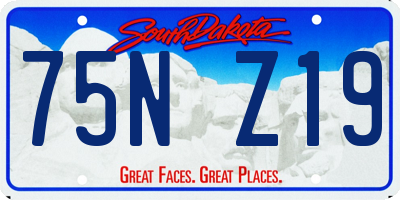 SD license plate 75NZ19