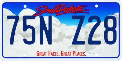 SD license plate 75NZ28